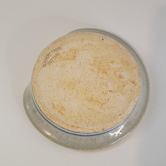 Beautiful Blanket Creek Pottery Spoon Rest Blue Green Glaze 6.5" diam - Picture 4 of 5